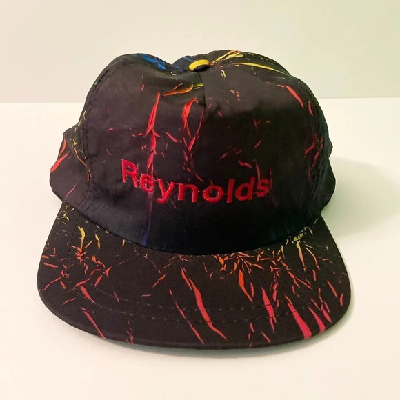 Vintage Reynolds Paint Splatter Atheltic Headwear Hap Snapback Nylon Cap - Picture 1 of 16